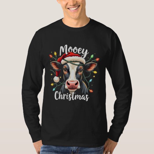 Mooey Christmas Funny Xmas Koe Cattle Lovers T-shirt (Voorkant)