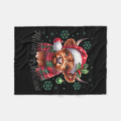 Mooey Christmas Highland Cow Christmas Lights Cow  Fleece Deken (Voorkant (Horizontaal))