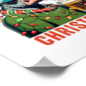 Mooey Christmas Highland Koe Light Santa Hat T-Shi Poster (Hoek)