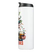 Mooey Christmas Highland Koe Light Santa Hat T-Shi Thermosbeker (Geroteerd rechts)