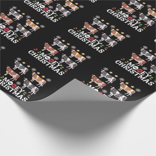 Mooey Christmas Koe Lover Holiday Boerderij Farmer Cadeaupapier (Hoek)