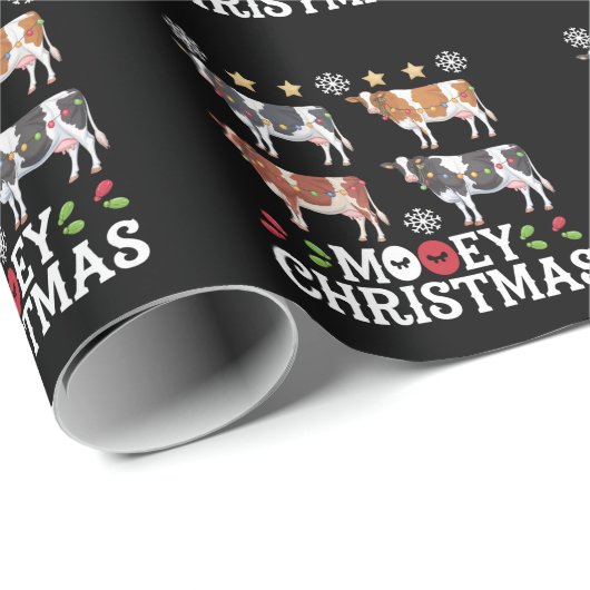 Mooey Christmas Koe Lover Holiday Boerderij Farmer Cadeaupapier (Rol Hoek)