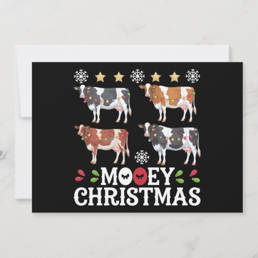Mooey Christmas Koe Lover Holiday Boerderij Farmer Feestdagenkaart (Voorkant)