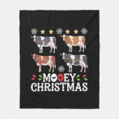 Mooey Christmas Koe Lover Holiday Boerderij Farmer Fleece Deken (Voorkant)