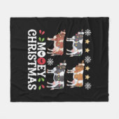 Mooey Christmas Koe Lover Holiday Boerderij Farmer Fleece Deken (Voorkant (Horizontaal))