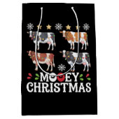 Mooey Christmas Koe Lover Holiday Boerderij Farmer Medium Cadeauzakje (Voorkant)