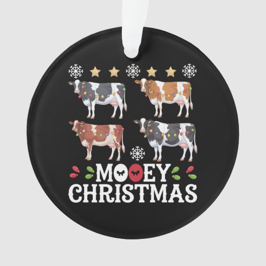 Mooey Christmas Koe Lover Holiday Boerderij Farmer Ornament (voorkant)