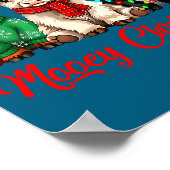 Mooey Christmas Lights Santa Hat Xmas Highland Cow Poster (Hoek)