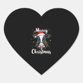 Mooey Christmas Santa Christmas Lights Cow Lovers  Hart Sticker (Voorkant)