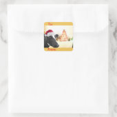 Mooey Christmas Winter Koe Santa Hat Gift Label (Tas)