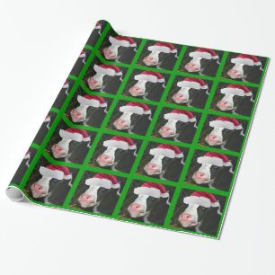 Mooey Cow Santa Hat Kerstmis Cadeaupapier