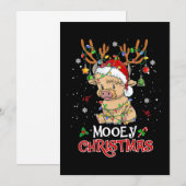 Mooey Highland Koe Kerstmis Save The Date (Voorkant / Achterkant)