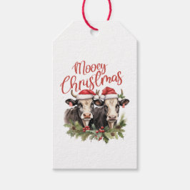 Mooey Kerst Koe Gift Labels Cadeaulabel