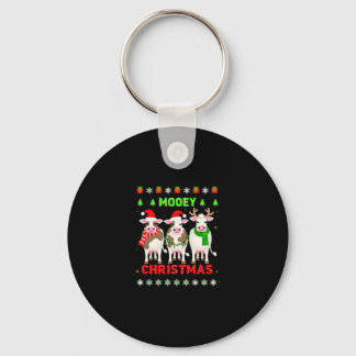Mooey Kerst Koe Kerstmis Lelijk T-shirt Slaapanzug Sleutelhanger