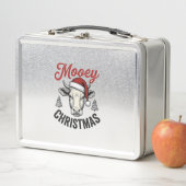 Mooey Kerst Koe Santa Hoed Vintage Gravure De (In situ)