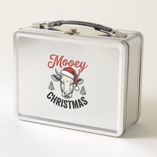 Mooey Kerst Koe Santa Hoed Vintage Gravure De (Voorkant)