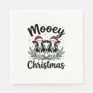Mooey Kerst Koebeloudgesneden T-shirt Ontwerp Servet