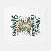 Mooey Kerst Koeien Grappig Koe Kerst Ontwerp Fleece Deken (Voorkant (Horizontaal))