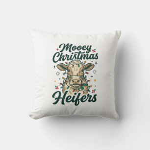 Mooey Kerst Koeien Grappig Koe Kerst Ontwerp Kussen