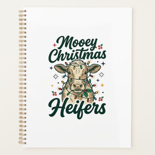 Mooey Kerst Koeien Grappig Koe Kerst Ontwerp Planner (Voorkant)