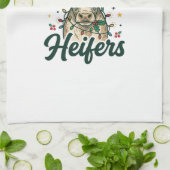 Mooey Kerst Koeien Grappig Koe Kerst Ontwerp Theedoek (Gevouwen)