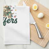 Mooey Kerst Koeien Grappig Koe Kerst Ontwerp Theedoek (Quarter Fold)