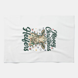 Mooey Kerst Koeien Grappig Koe Kerst Ontwerp Theedoek