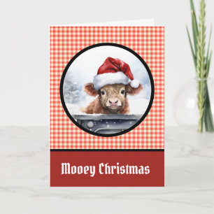 Mooey Kerst Moola Hoogland Koe Rood Grappig Feestdagen Kaart