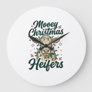 Mooey Kerst Vaarzen Funny Koe Kerst Ontwerp Grote Klok