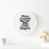 Mooey Kerst Vaarzen Funny Koe Kerst Ontwerp Grote Klok (Huis)