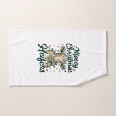 Mooey Kerst Vaarzen Funny Koe Kerst Ontwerp Handdoek (Handdoek)
