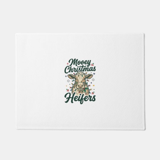 Mooey Kerst Vaarzen Grappig Koe Kerst Ontwerp Deurmat (Voorkant)