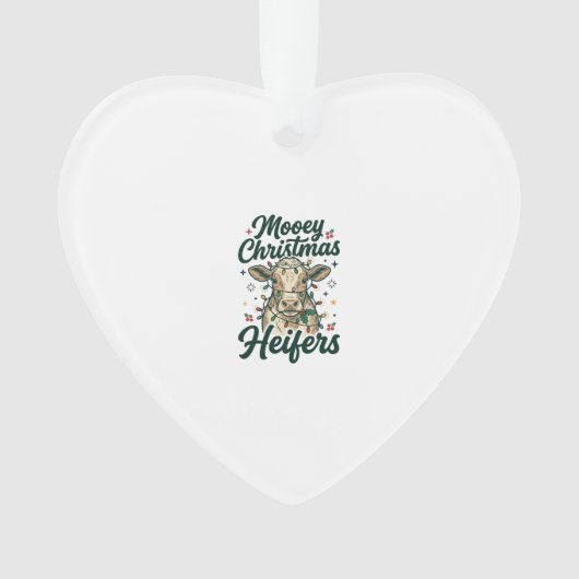Mooey Kerst Vaarzen Grappig Koe Kerst Ontwerp Ornament (voorkant)