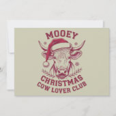Mooey Kerst Westerne Koe Lover Club Xmas Seizoen Feestdagenkaart (Voorkant)