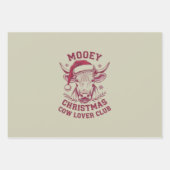 Mooey Kerst Westerne Koe Lover Club Xmas Seizoen Inpakpapier Vel (Voorkant)