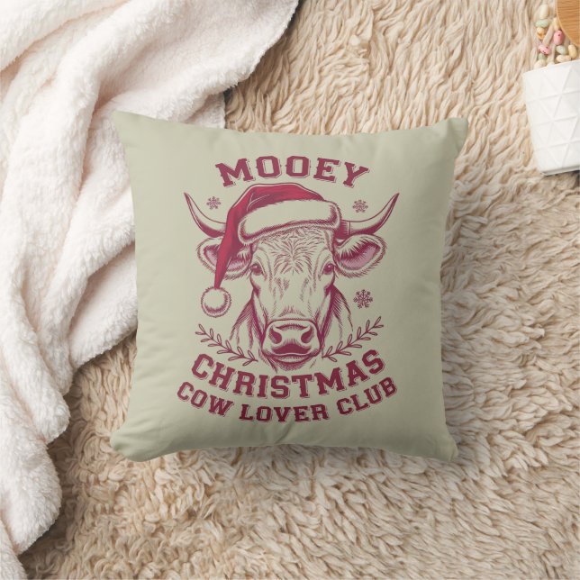 Mooey Kerst Westerne Koe Lover Club Xmas Seizoen Kussen (Deken)