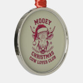 Mooey Kerst Westerne Koe Lover Club Xmas Seizoen Metalen Ornament (Rechts)
