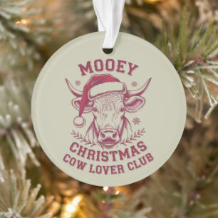Mooey Kerst Westerne Koe Lover Club Xmas Seizoen Ornament