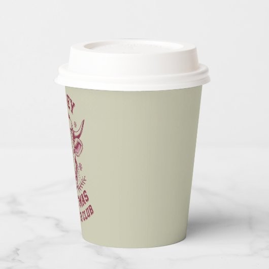 Mooey Kerst Westerne Koe Lover Club Xmas Seizoen Papieren Bekers (Links)