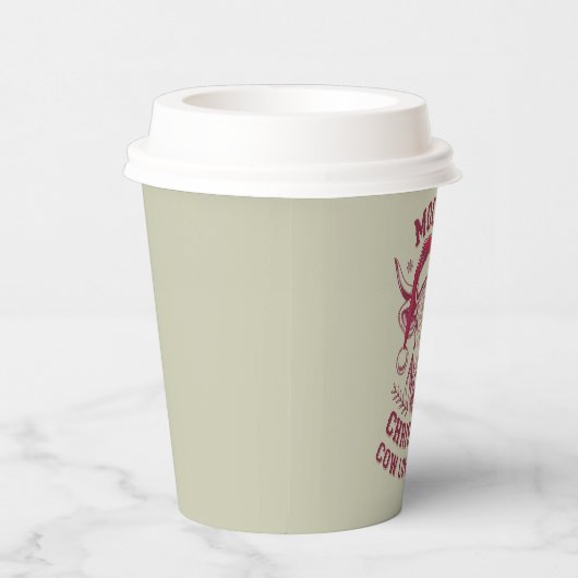 Mooey Kerst Westerne Koe Lover Club Xmas Seizoen Papieren Bekers (Rechts)