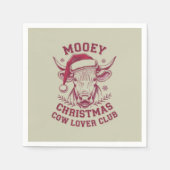 Mooey Kerst Westerne Koe Lover Club Xmas Seizoen Servet (Voorkant)