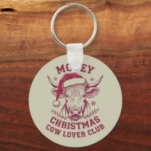 Mooey Kerst Westerne Koe Lover Club Xmas Seizoen Sleutelhanger