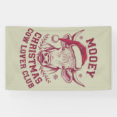 Mooey Kerst Westerne Koe Lover Club Xmas Seizoen Spandoek (Horizontaal)