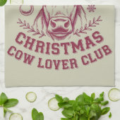 Mooey Kerst Westerne Koe Lover Club Xmas Seizoen Theedoek (Gevouwen)