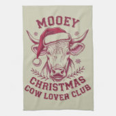 Mooey Kerst Westerne Koe Lover Club Xmas Seizoen Theedoek (Verticaal)