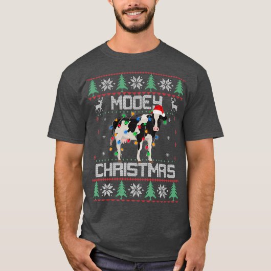Mooey kerstcadeautjes Koe lelijke kerstcadeautjes T-shirt (Voorkant)
