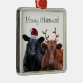 Mooey Kerstfeestay Costume Cattle Metalen Ornament (Rechts)
