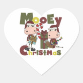 Mooey Kerstmis Hart Sticker (Voorkant)