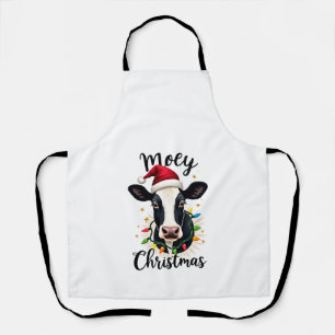 Mooey Kerstmis Kerstman Kerstlichten Koe Liefhebbe Schort