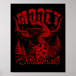 Mooey Kerstmis Westerse Vaars Schotse Hooglander K Poster